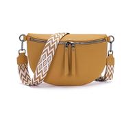 Vezluax 30x20cm Sac Banane Femme Grand Sac Bandoulière femme Sacs Bandouliere Cuir Vegan Sacoche Élégante Cadeau avec Sangle Large Jaune épicéa