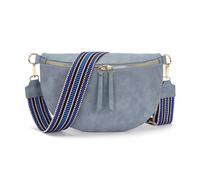 Vezluax 30x20cm Sac Banane Femme Sac bandoulière Femme en Cuir Vegan Grand Format élégant avec Sangle Large Parfait Cadeau pour Elle Bleu rétro