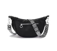 Vezluax sac bandoulière femme sac banane élégant cuir PU sacs demi-lune imperméable crossbody tendance mode plusieurs compartiments intérieur noir