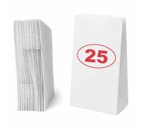 VEZODEK Lot de 25 petits sacs en papier de 16 x 9 x 5 cm, ils peuvent être utilisés comme sacs à pop-corn, sacs cadeaux en papier kraft, sacs à sandwich, sacs à pain, bonbons