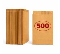 VEZODEK Lot de 500 Sac Papier Kraft Alimentaire Petit Marron 20x12cm | Sachet Bonbons Anniversaire Enfant | Peut être Utilisé comme Sacs Pochette Cadeau pour Pop Corn Chocolat Graines