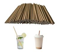 VEZODEK Paille Papier Kraft 100 Pailles Carton Jetables 20cm | Paillé à Boire Biodégradable Bubble Tea Cocktail Mojito Candy Bar Decoration pour Enfant Anniversaire (100, Brun)