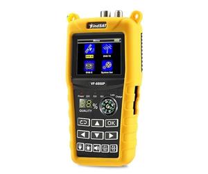 VF-6800P Compteur de Signal Satellite DVB-S2/T-C MPEG4 Sat Finder Meter 2.4 inch LCD HD Digital Satellite Finder pour récepteur TV, avec Lampe de Poche Boussole