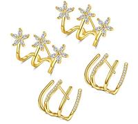 VF VFUN Or Oreille Manchette Griffe Boucles d'Oreilles Pour Femmes Cubique Zircone Boucles d'Oreilles Hypoallergénique Oreille Piercing Wrap Boucle d'Oreille Cartilage Piercing