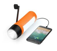 VFAN Lampe de poche rechargeable à manivelle - Générateur - Chargeur USB pour téléphone et situations d'urgence - Orange