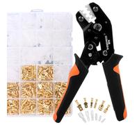 VFANDV 0.5-2.5 mm² Kit Pince a Sertir Cosse Electrique, Pince à Sertir les Cosses de Fils with 300pcs 3 Tailles Connecteur Electrique, Pince à Sertir électrique pour Connecteur Bêche