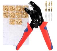 VFANDV 0.5-2.5 mm² Kit Pince a Sertir Cosse Electrique, Pince à Sertir les Cosses de Fils with 300pcs 3 Tailles Connecteur Electrique, Pince à Sertir électrique pour Connecteur Bêche