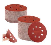 VFANDV 100 Pièces Disque de Ponçage, Disques Abrasifs P40/80/120/180/320/400/600/800/1500/2000 Profession Papier Abrasif 125mm 8 Trous Papier à Poncer pour Ponceuses Orbitales Aléatoires