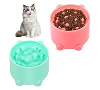 VFANDV 2 Pièces Gamelle Chat pour Alimentation Lente aux Couleurs Vives, Alimentation Lente pour Nourriture Humide, Gamelle Anti, Bol Nourriture Chat Anti Vomissement