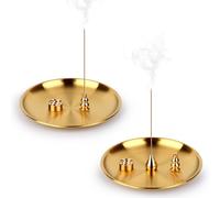 VFANDV 2 Pièces Porte Encens, 3 en 1 & 4 en 1 Bruleur Encens en Laiton Porte Encens Porte d'encens Bâton avec Récupérateur de Cendres Support Encens Baton pour Maison Bureau Yoga Salle