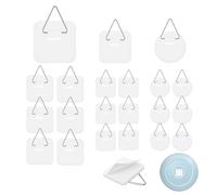 VFANDV 21Pcs Crochet Adhesif Mural Crochets Adhésifs Invisibles, 3 Formes Crochets Adhésifs Invisibles, Attache Cadre Adhésif Accroche Tableau Adhesif pour Photos Peintures Art Décoratif