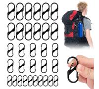 VFANDV 30 Pièces S Mousqueton Porte Clé, Petit Porte-clés Double Ouverture à Ressort 3cm/4cm/5cm S Forme Mousqueton Clips Porte Clef Mousqueton pour Camping Pêche Voyage Randonnée
