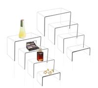 VFANDV 8 Pièces Présentoir en Acrylique Transparent, Présentoir Support Multifonction 4 Tailles pour Cupcakes Desserts Cosmétiques Parfums Presentoir Aperitif Buffet Supports d'affichage de Bijoux