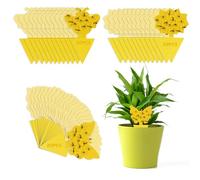 VFANDV Anti Moucherons Plantes Interieur, 60 Pcs Pièges à Insectes Jaune Mouche Double Face Protection des Plantes Fleur Fruits Anti Moucheron Plante