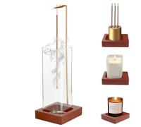 VFANDV Bruleur Encens, Porte-encens en Bois pour Attrape-Cendres, Brûleur d'encens Inversé pour Bureau à Domicile, Yoga, Méditation, Zen