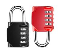 VFANDV Cadenas Code,2 Pièces cadenas 4 Chiffres Cadenas Code Alliage de Zinc Cadenas Casier Robuste et Sûr Cadenas Valise Cadenas Code Pour Dortoir Gymnase (Rouge et Noir)