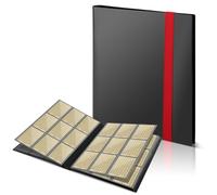 VFANDV Classeur pour Cartes, Pochette Carte Rangement pour 360 Cartes, Album Cartes Étanche et de Grande Capacité, Classeur Carte pour Collection, Sangle Elastique Empêche la Carte de Tomber (Noir)