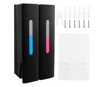 VFANDV Distributeur de Savon Manuel, Lot de 2 Fixation Murale Distributeur Shampoing, Distributeur Savon Liquide sans Perçage avec Fenêtre Transparente pour Gel Douche, Après Shampoing (Noirr 400 ML)