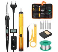 VFANDV Fer a Souder, 13 en 1 Fer à Souder 80W Température Réglable 180-520°C, Fer a Souder Electronique de Precision 5 Conseils de Soudage, Pompe à Dessouder, Support De Fer à Souder