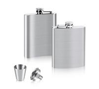 VFANDV Flasque a Alcool en Acier Inoxydable 2 Pièces, 4/8oz Flasque de Whisky avec 1 Entonnoir et 1 Verres à Vin lasque de Poche Portable Étanche Flasque Alcool pour Randonnée Voyage (4oz/112ml)