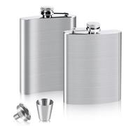 VFANDV Flasque a Alcool en Acier Inoxydable 2 Pièces, 4/8oz Flasque de Whisky avec 1 Entonnoir et 1 Verres à Vin lasque de Poche Portable Étanche Flasque Alcool pour Randonnée Voyage (8 oz/220ml)