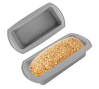 VFANDV Moule Gateau Silicone, 2 Pièces Moule a Gateau Silicone Antiadhésif Moule à Cake Moule pain de Mie Moule Cake Silicone pour la Cuisson du Pain Des Gateaux Des Toasts (Gris)