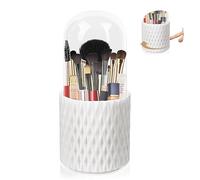VFANDV Organisateur de Maquillagem, 360°Rangement Pinceaux Maquillage avec Couvercle Pot Pinceaux Maquillage Rotatif 5 Compartiments Porte-Pinceau de Maquillage (1)