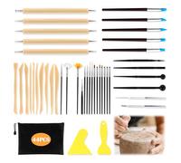VFANDV Outils de Sculpture, 44 Pcs Outils Poterie Kit de Outils de Poterie en Argile Outil Modelage Outil de Poterie Sculpture Kit d'Outils Poterie pour DIY Adulte Enfant Débutants Professionnels