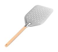 VFANDV Pelle a Pizza, 12 Pouces 40 x 30cm Pelle a Pizza Perforée Inox, Professionnelle Support de Grande Surface avec Longue Poignée en Bois Amovible pour la Cuisson de Pizzas, Pain