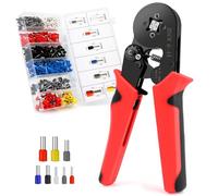 VFANDV Pince à Sertir, Pince a Sertir Cosse Electrique, 1200 Cosses electriques a Sertir 0.25-10mm²- Pince Sertir Cosse pour Installations Électriques et Réparations de Véhicules - Rouge Foncé