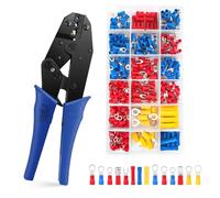 VFANDV Pince à Sertir, Pince a Sertir Cosse Electrique, 300 Cosses Electriques a Sertir 1.5-6 mm², Pince Sertir Cosse pour Installations Électriques et Réparations de Véhicules Bricolage (HS-30J)