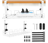 VFANDV Plateau de Gestion des Câbles sous Le Bureau, Chemin de Câbles en Fil Métallique Chemin de Câbles en Fil Pas de Perçage Rangement Cable Bureau pour La Gestion des Câbles et des Multiprises