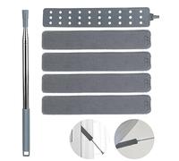 VFANDV Plumeau Télescopique, Brosse à Poussière de Chevet avec Poignée en Acier Inoxydable, Poussiere Plumeau Lavable Microfibre, pour Nettoyer Canapé-lit Les Voitures, Les Coins et Les Meubles - 4P