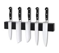 VFANDV Porte Couteau, 30cm Barre Pagnétique Porte-couteau Noir Magnétique Sans Perçage Inox Porte Couteaux Aimanté, Aimant Couteau Mural Support pour Couteaux de Cuisine