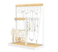 VFANDV Présentoir à Bijoux, Présentoir à Bijoux Porte-Chaîne, Arbre à Bijoux à 4 Niveaux, Presentoir Boucle D'oreille avec Base en Bois, Porte Bijoux Femme pour Colliers, Boucles d’Oreilles, Bagues