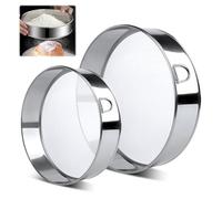 VFANDV Tamis de Farine Acier Inoxydable, 2 Pièces 15CM & 20CM Tamis de Pâtisserie Maille Fine, Tamis de Cuisine Professionne pour Farine, Sucre, Gâteaux