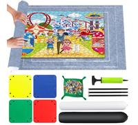 VFANDV Tapis de Puzzle, Rangement Puzzle pour Jusqu'à 1000 1500 2000 Pièces, Tapis de Puzzle Rouleau Feutre Portable pour Adultes et Enfants avec 4 Trieur de Puzzle