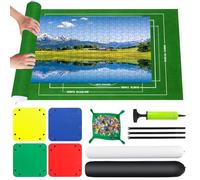 VFANDV Tapis de Rangement pour Puzzle Jusqu'à 1500 Pièces - Rouleau Feutre Portable pour Adultes et Enfants avec 4 Trieurs, 66 x 116 cm