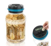VFANDV Tirelire Electronique 1.8L, Tirelire Électronique Numérique avec Écran LCD Compteur Automatique de Pièces EUR Numérique Coin Comptant Money Box Cadeau pour Enfants Adultes