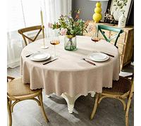 VFBCRDSJ Chemin de Table, Nappe, Linge de Table, Coton Et Lin, Doux, Rectangulaire, Décoration de Table/Light Coffee/Durchmesser Rund 220Cm