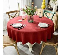 VFBCRDSJ Chemin de Table, Nappe, Linge de Table, Coton Et Lin, Doux, Rectangulaire, Décoration de Table/Red/Diameter Round 240Cm