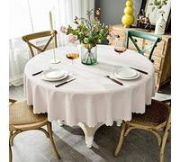 VFBCRDSJ Chemin de Table, Nappe, Linge de Table, Coton Et Lin, Doux, Rectangulaire, Décoration de Table/White/Diameter Round 240Cm
