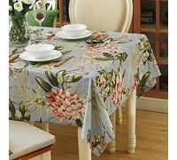 VFBCRDSJ Nappe Rectangulaire En Tissu Épais Et Durable Pour Décoration de Table de Cuisine Ou de Salle À Manger/Blue D/140 X 240Cm