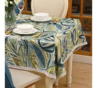 VFBCRDSJ Nappe Rectangulaire En Tissu Épais Et Durable Pour Décoration de Table de Cuisine Ou de Salle À Manger/Blue A/140 X 240Cm