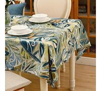 VFBCRDSJ Nappe Rectangulaire En Tissu Épais Et Durable Pour Décoration de Table de Cuisine Ou de Salle À Manger/Blue C/140 X 240Cm
