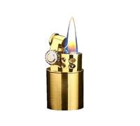 VFBVNJBJ Briquet à kérosène à l'ancienne, Briquet Coupe-Vent rétro doré, Briquet Rechargeable, Camping, Voyage (Hors Carburant)(Gold)