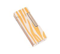 VFBVNJBJ Briquet Rabattable en métal avec meule rétro à l'ancienne, meule coulissante Rechargeable en métal brossé au kérosène, Briquet d'affaires rétro (sans Carburant)(Yellow and White 2)