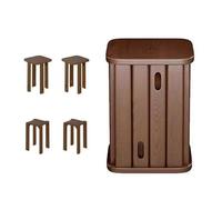 VFBVNJBJ Tables d'appoint empilables 4 pièces, Nouveaux tabourets en Bois 2025 for comptoir de Cuisine for Chambre à Coucher, Salon, Bureau, Table de Chevet d'angle for Petits espaces(C)
