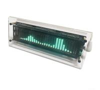 VFD Analyseur de musique Indicateur audio Niveleur avec affichage fluorescent sous vide Visualiseur de rythme pour MEMS Mic et entrée ligne Prise en charge 10 modes Fonction horloge Noir JV