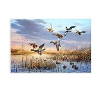 VFDG Impression sur toile de chasse de canard sauvage pour salon, chambre à coucher, sans cadre 40 x 60 cm